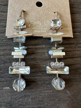 Beautiful Crystal Drop Earrings by Betty Oh! New from Market